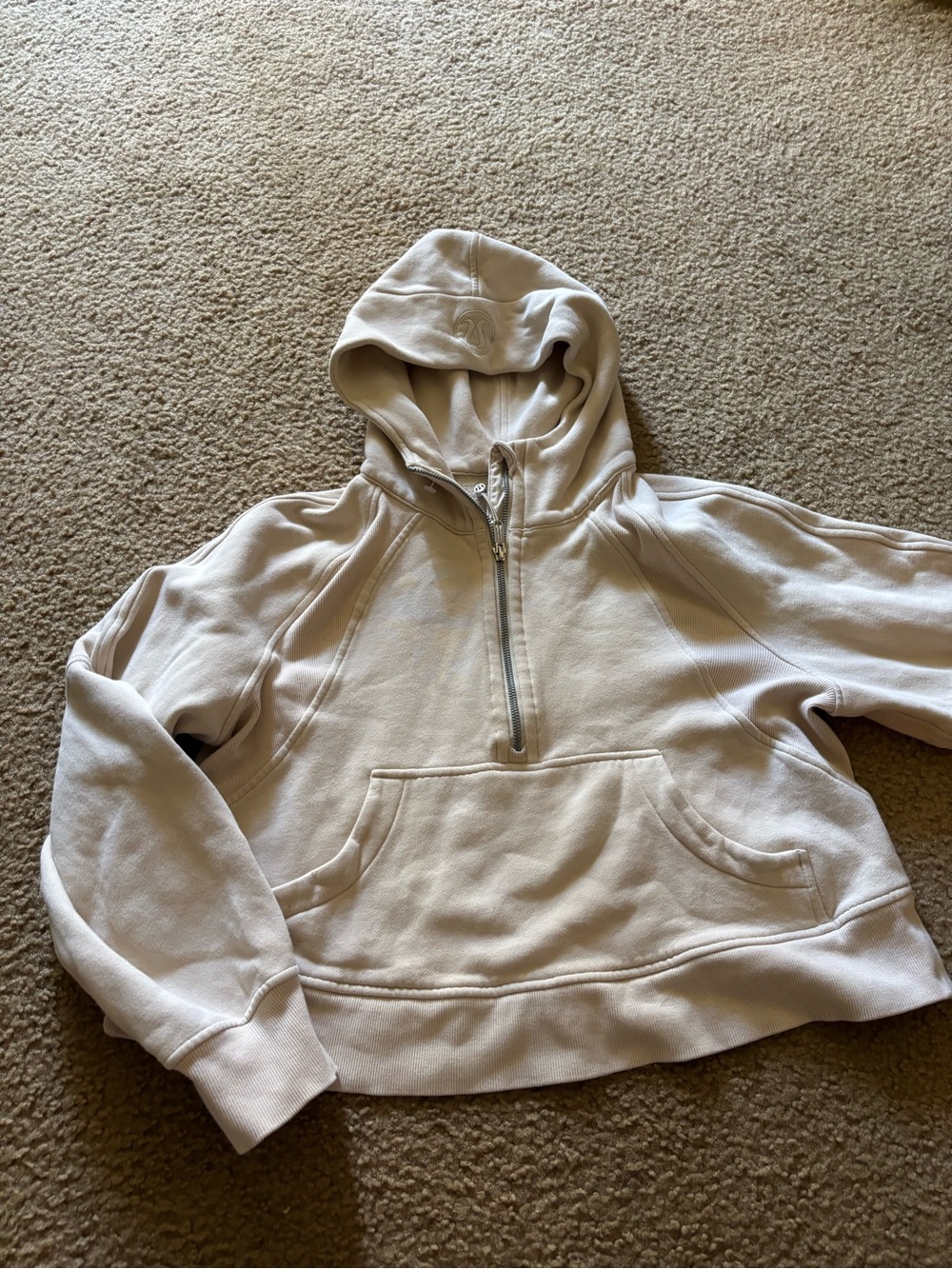 Lululemon Women’s Scuba Oversized Half-Zip Hoodie Beige Sz XS/S